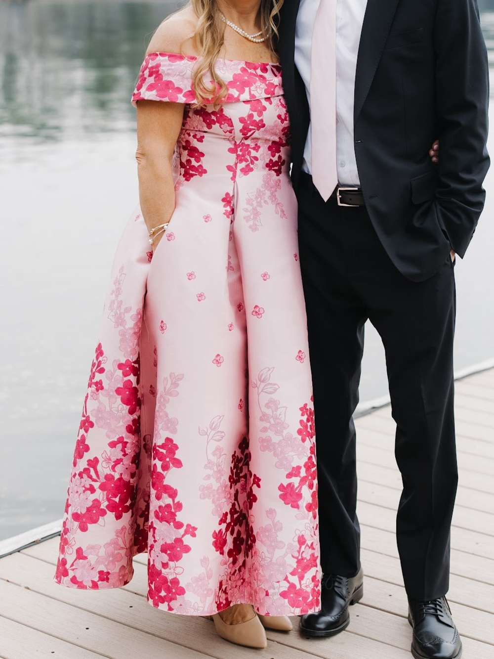 Adrianna Papell Pink Floral A-Line Maxi Skirt - Picture 2 of 4